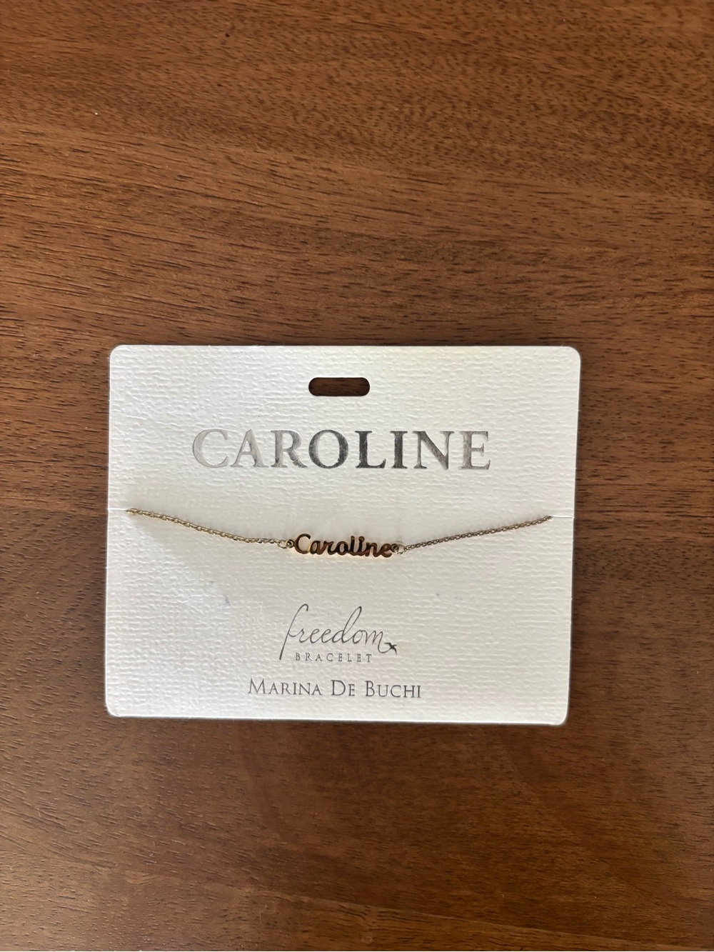 Caroline Personalized Gold Script Name Bracelet